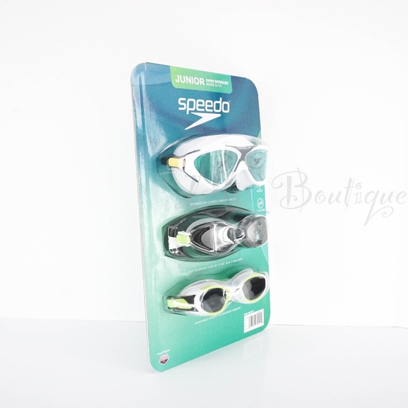 Speedo Junior (Age 6-14) Adjustable Swim Goggles 3 Pack Anti-Fog UV Protect NIB - Picture 2 of 7